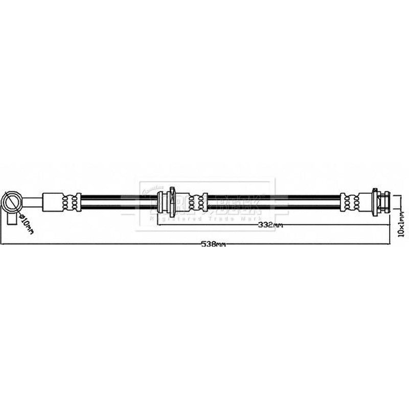 Borg & Beck Brake Hydraulic Hose Line Front Left BBH8232