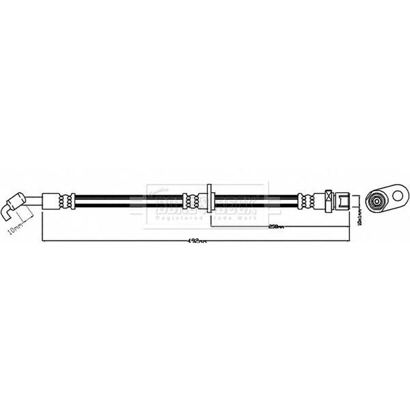 Borg & Beck Brake Hydraulic Hose Line Rear Right BBH8670