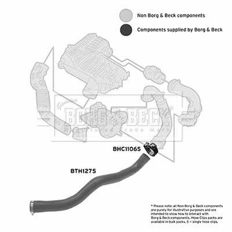Borg & Beck Intercooler Turbo Charge Air Hose BTH1275
