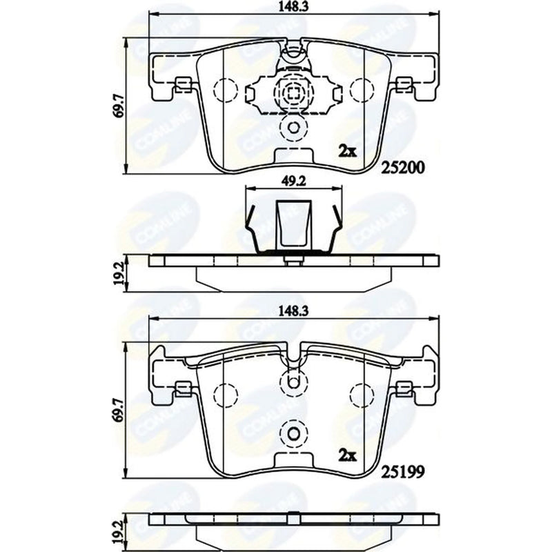 Comline 4 x Front Brake Pad Set CBP02149