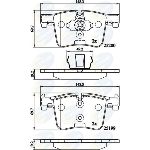 Comline 4 x Front Brake Pad Set CBP02149