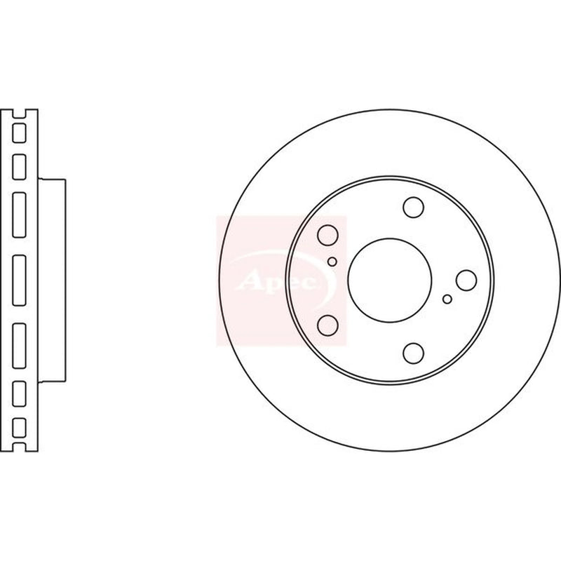 Apec 2 x Vented Front Brake Discs DSK661