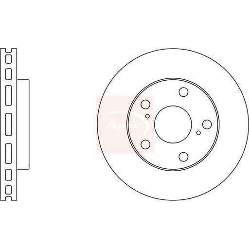 Apec 2 x Vented Front Brake Discs DSK661