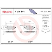 Brembo 4 x Front Brake Pad Set P23144