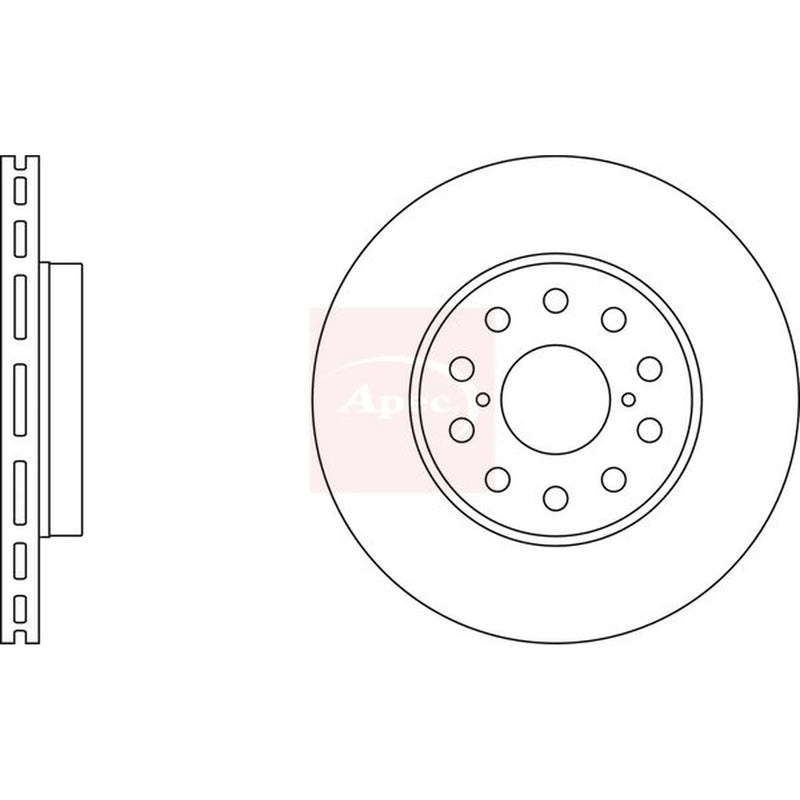 Apec 2 x Vented Rear Brake Discs DSK355
