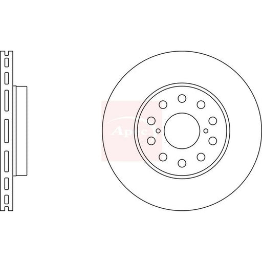 Apec 2 x Vented Rear Brake Discs DSK355