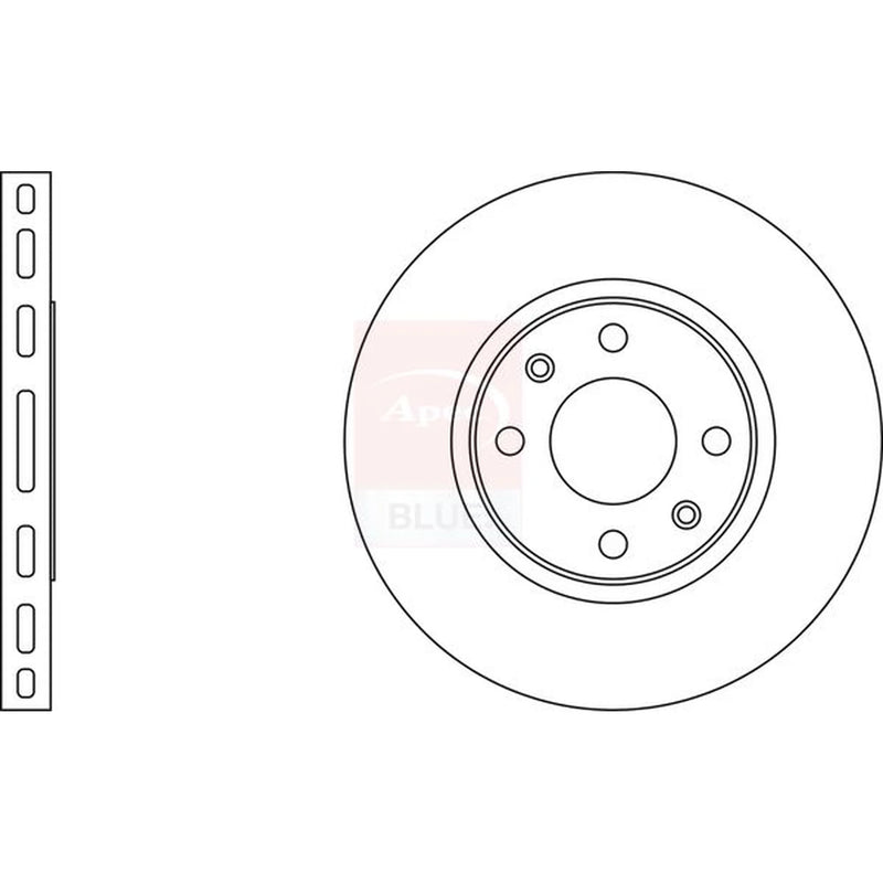 Apec 2 x Vented Front Brake Discs SDK6056