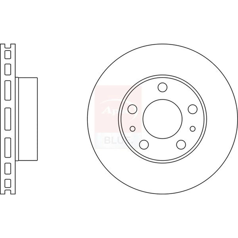 Apec 2 x Vented Front Brake Discs SDK6192