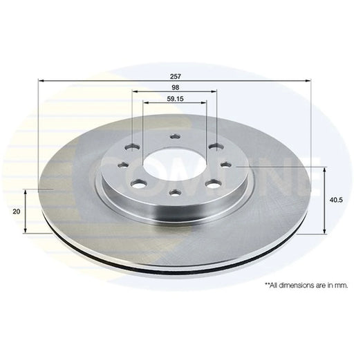 Comline 2 x Front Brake Discs ADC1803V