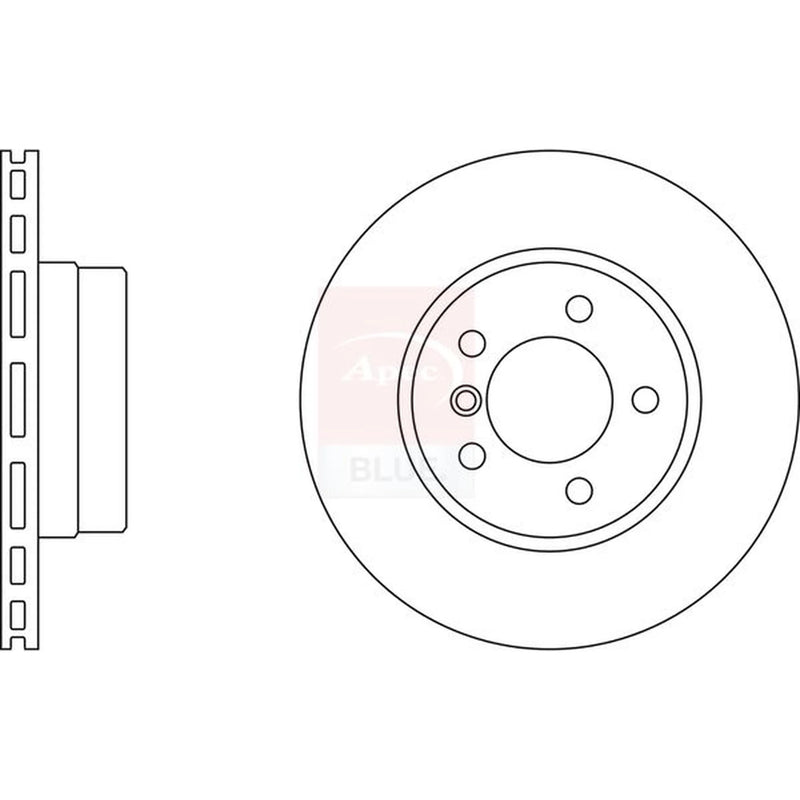 Apec 2 x Vented Front Brake Discs SDK6260