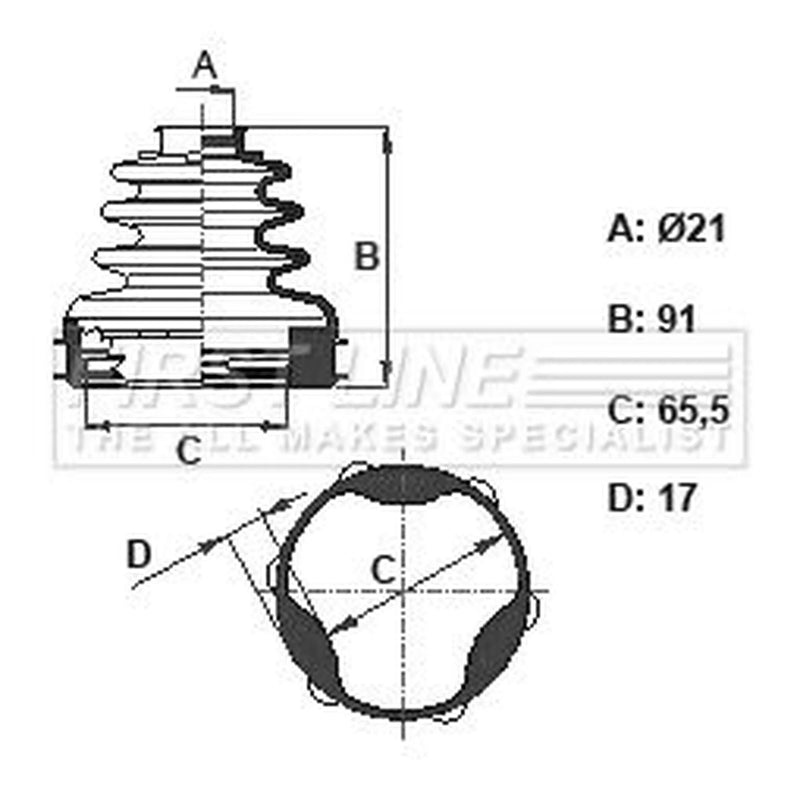 First Line Drive Shaft Bellow Kit Front Left FCB6108