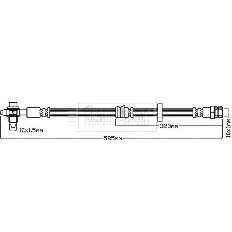 Borg & Beck Brake Hydraulic Hose Line Front Left BBH8101