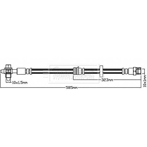 Borg & Beck Brake Hydraulic Hose Line Front Left BBH8101
