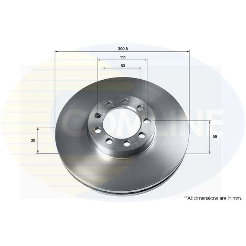 Comline 2 x Internally Vented Front Brake Discs ADC9063V