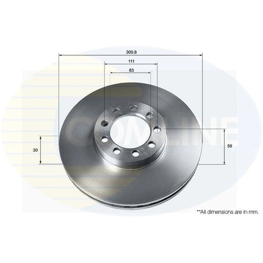 Comline 2 x Internally Vented Front Brake Discs ADC9063V