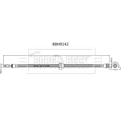 Borg & Beck Brake Hydraulic Hose Line Front Left BBH9142
