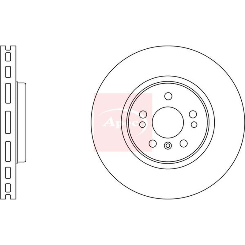 Apec 2 x Vented Front Brake Discs DSK2366