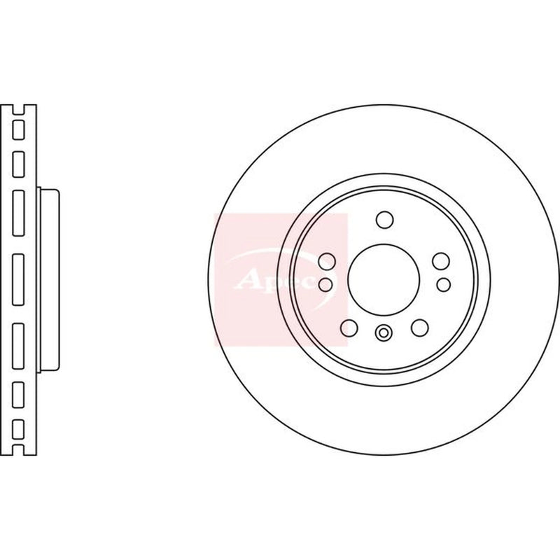 Apec 2 x Vented Front Brake Discs DSK2366