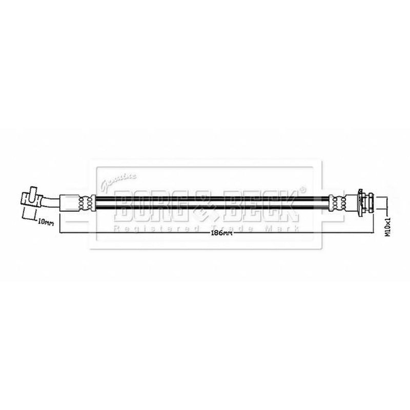 Borg & Beck Brake Hydraulic Hose Line Rear BBH8875