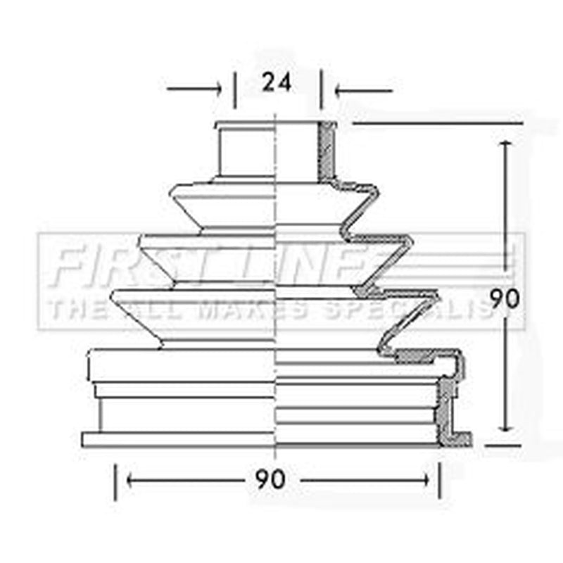 First Line Drive Shaft Bellow Kit Front Left FCB2255