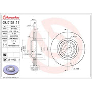Brembo 2 x Internally Vented Front Brake Discs 09.D103.11