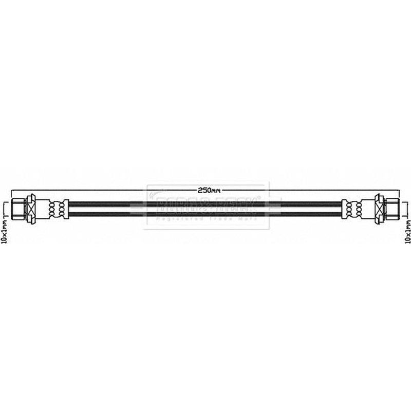 Borg & Beck Brake Hydraulic Hose Line Rear BBH8066