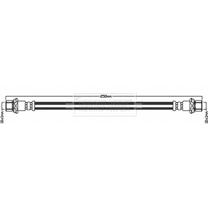 Borg & Beck Brake Hydraulic Hose Line Rear BBH8066
