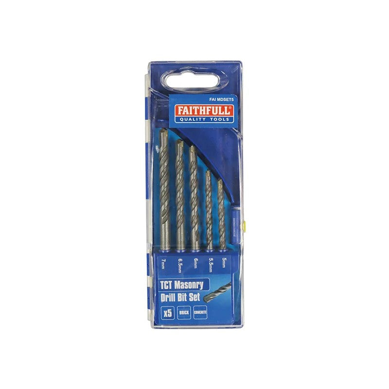 Faithfull Standard Masonry Drill Set, 5 Piece - FAIMDSET5