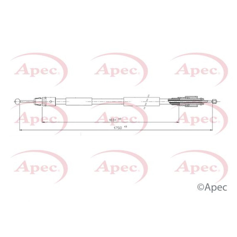 Apec Handbrake Cable Left Rear CAB1758