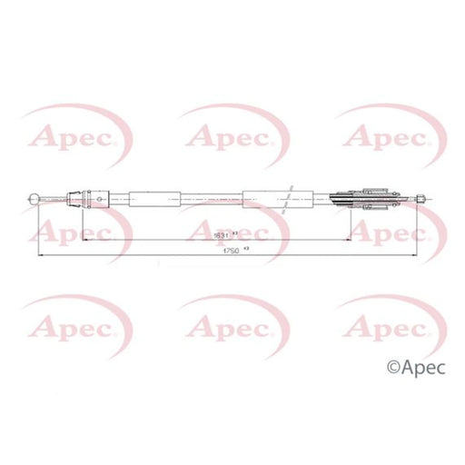 Apec Handbrake Cable Left Rear CAB1758