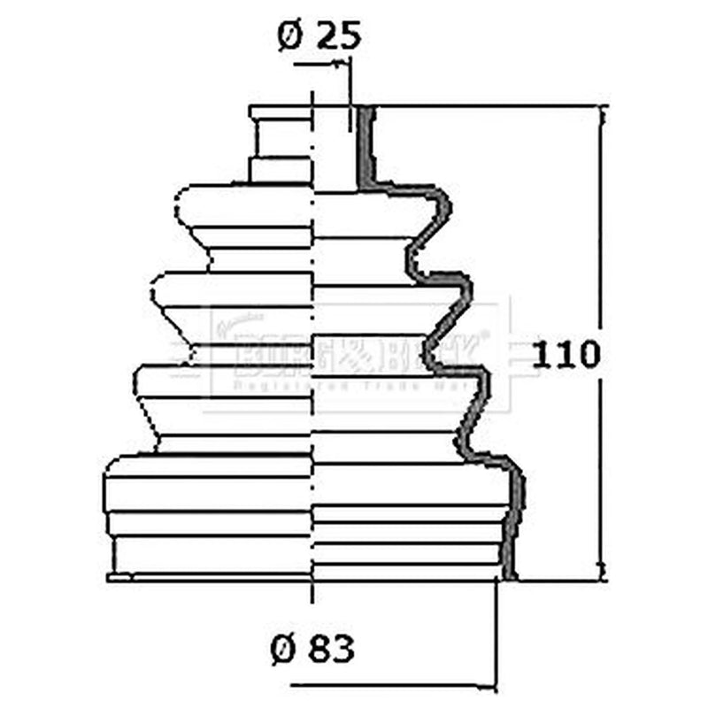 Borg & Beck Drive Shaft Bellow Kit Front Left Polychloroprene (Neop BCB2363R