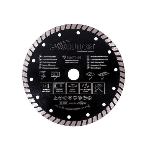 Evolution Diamond Blade, Segmented Rim 185 x 20mm - RAGEBLADE185DIAMOND