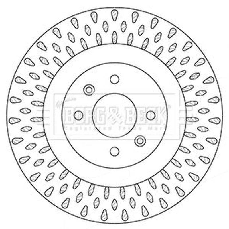 Borg & Beck 2 x Vented Front Brake Discs BBD5354
