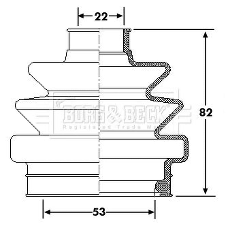 Borg & Beck Drive Shaft Bellow Kit Rear Left BCB6174