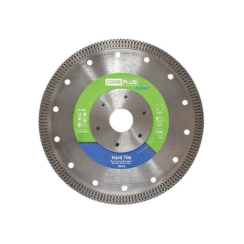CorePlus HT180 Hard Tile Turbo Diamond Blade 180mm - CORDBHT180
