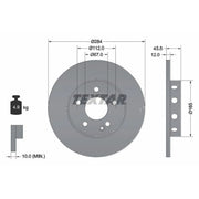 Textar 2 x Solid Front Brake Discs 92059303