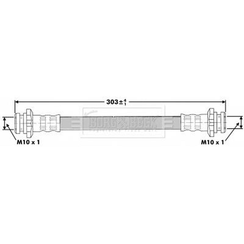 Borg & Beck Brake Hydraulic Hose Line Rear Left BBH7138