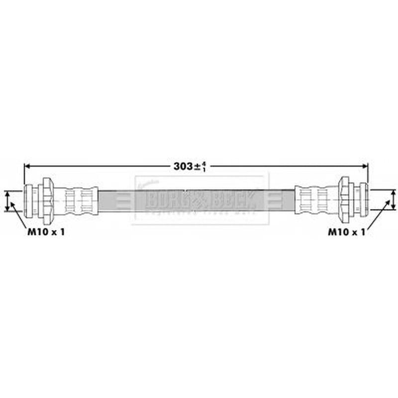 Borg & Beck Brake Hydraulic Hose Line Rear Left BBH7138