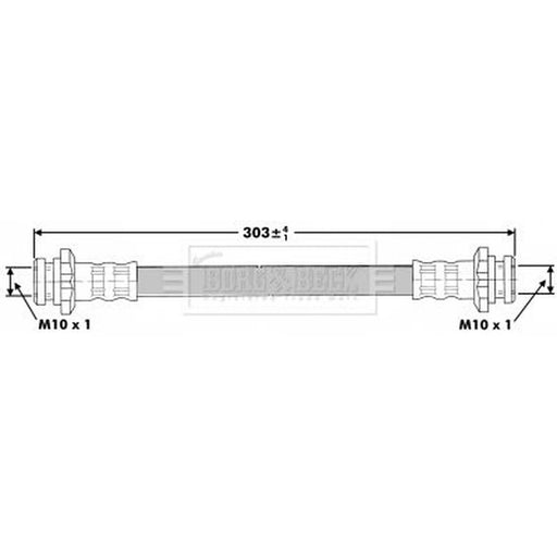 Borg & Beck Brake Hydraulic Hose Line Rear Left BBH7138