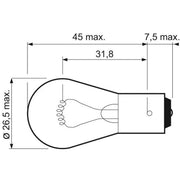Valeo 2 x Indicator Turn Signal Bulb BA15s 12V 21W 032101
