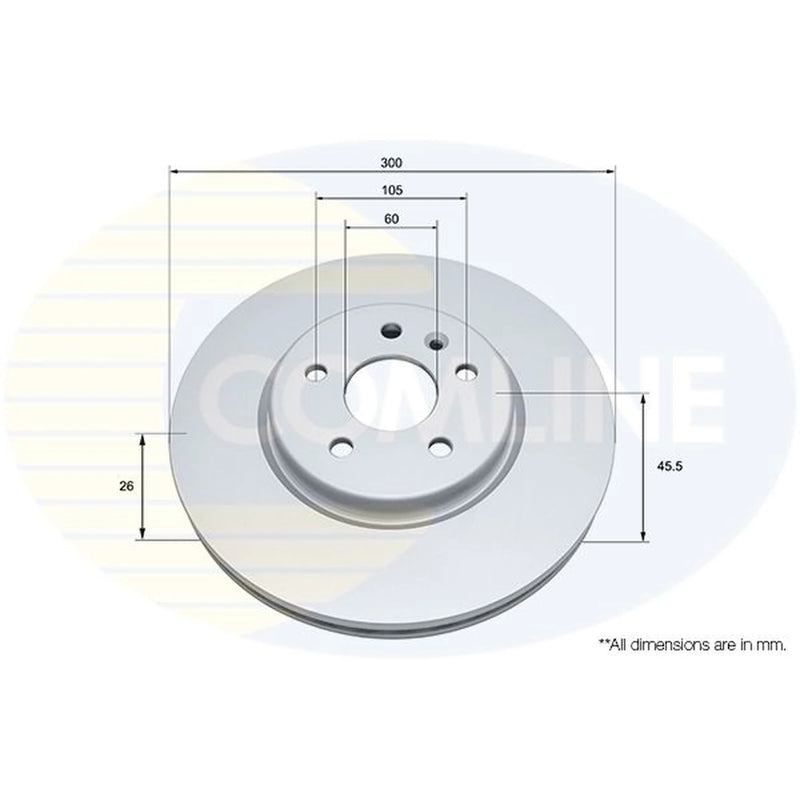Comline 2 x Front Brake Discs ADC1168V