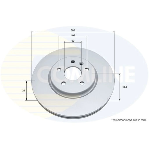 Comline 2 x Front Brake Discs ADC1168V