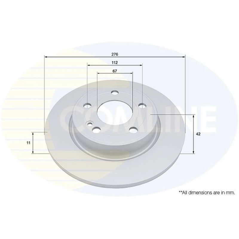 Comline 2 x Solid Rear Brake Discs ADC5097