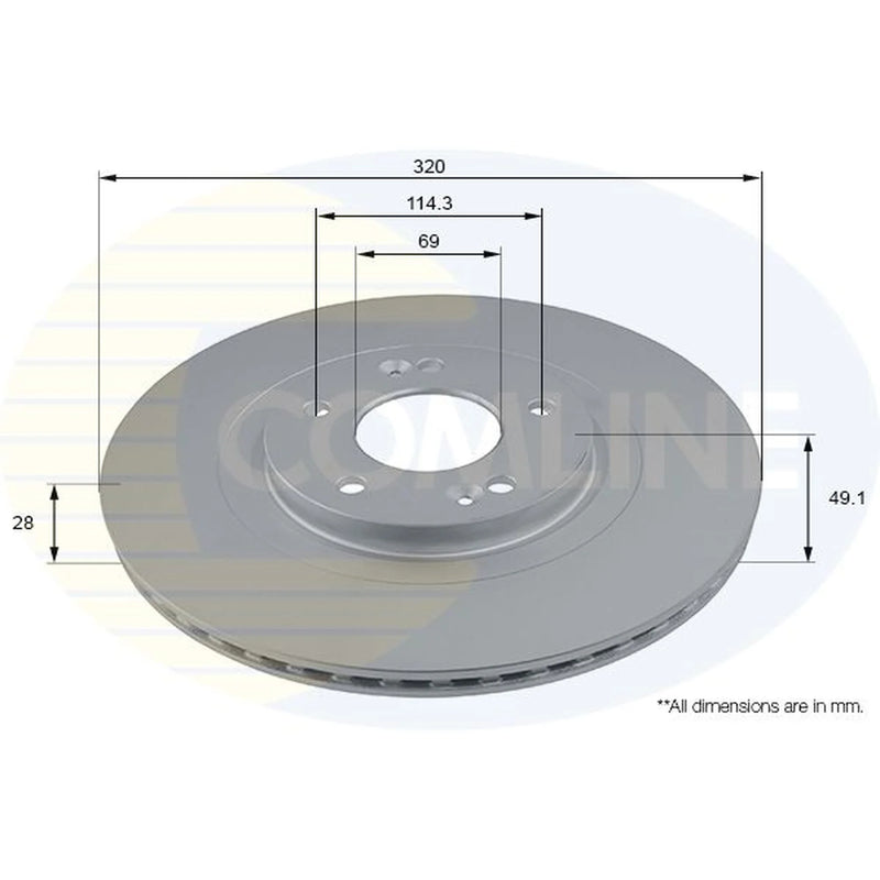 Comline 2 x Front Brake Discs ADC2825V