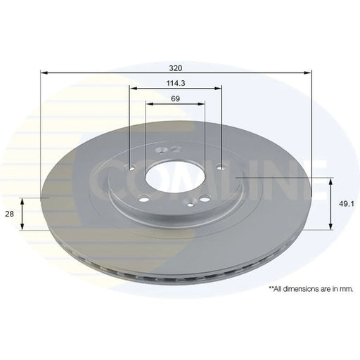 Comline 2 x Front Brake Discs ADC2825V