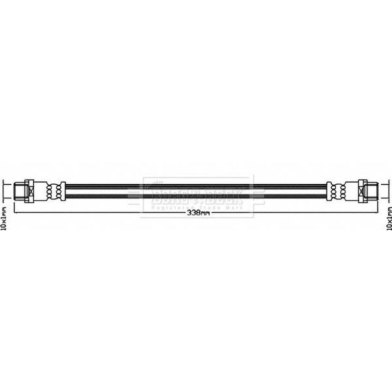 Borg & Beck Brake Hydraulic Hose Line Rear Left BBH8090