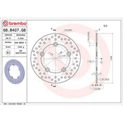Brembo 2 x Rigid Rear Brake Disc Brake Discs 68B407G8