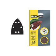 Flexovit Detail Hook & Loop Sanding Sheets 95x145mm Medium 80G (Pack 6)