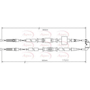 Apec Handbrake Cable Left Rear CAB1477