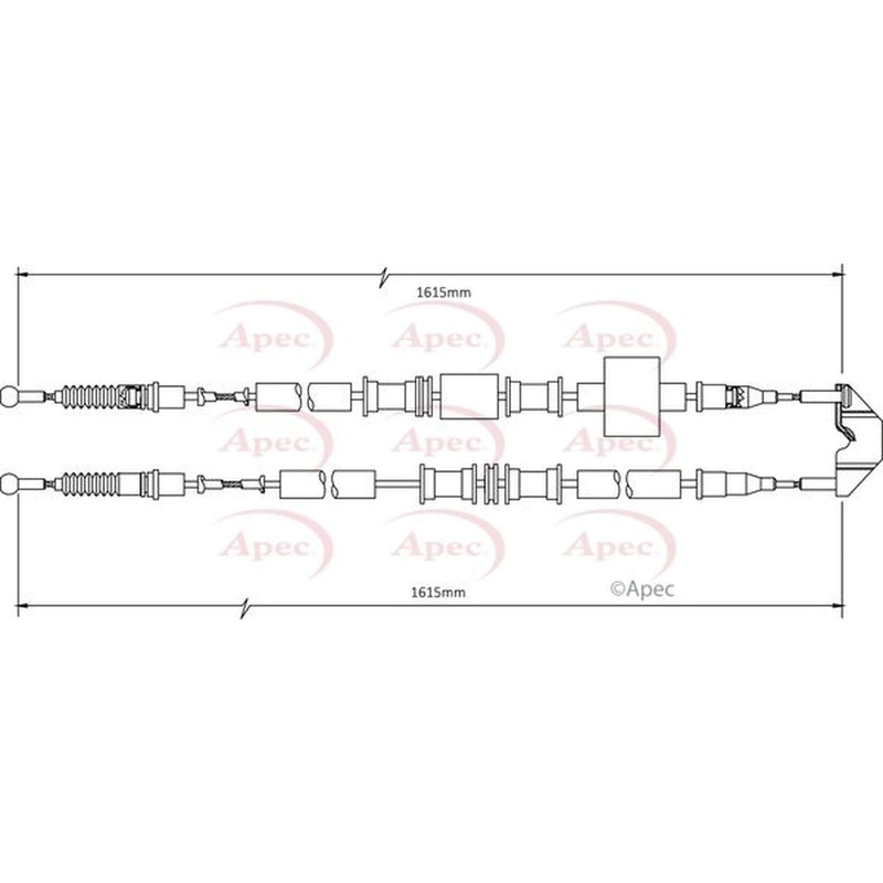 Apec Handbrake Cable Left Rear CAB1477
